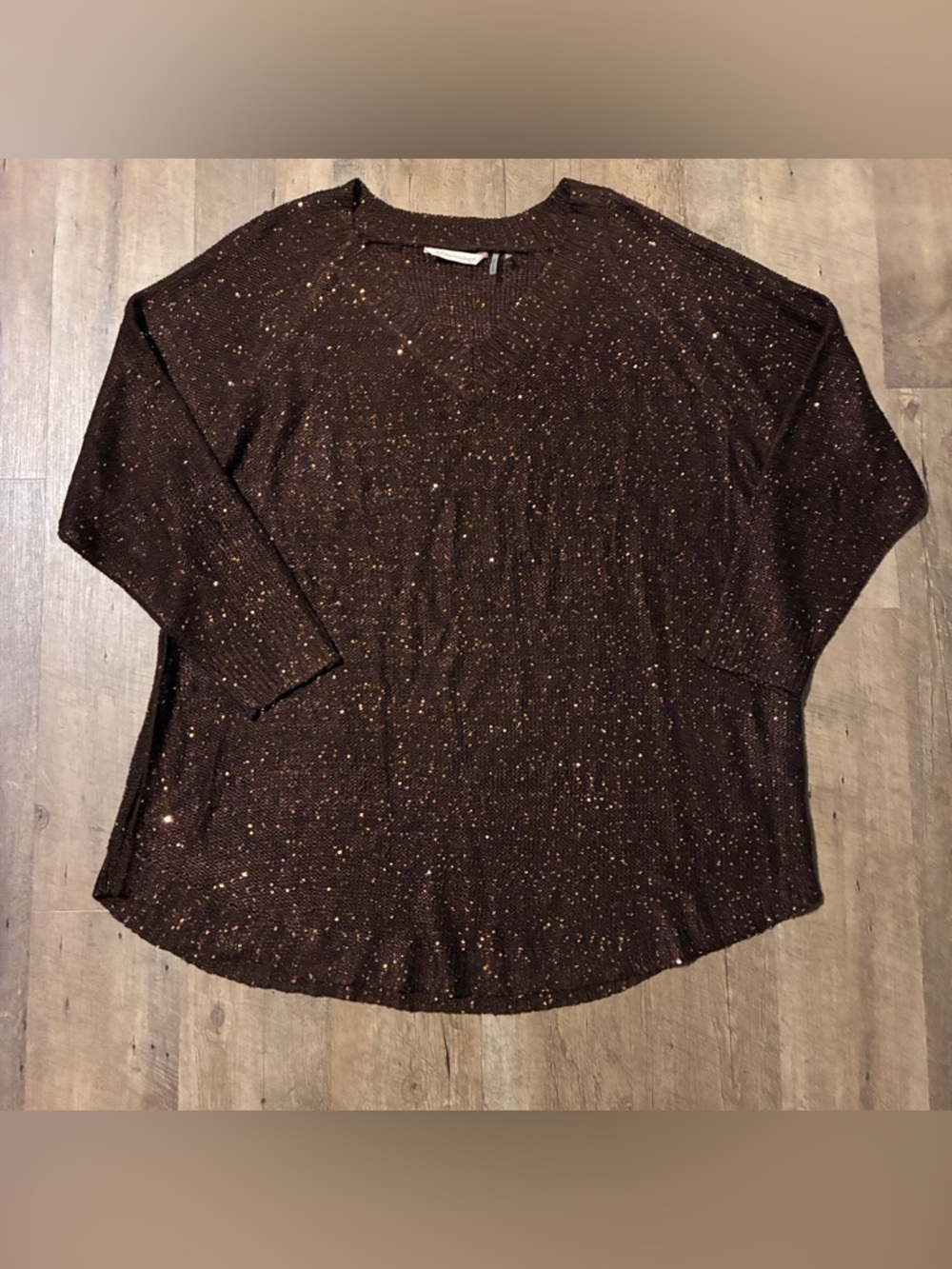 Soft Surroundings Brown Sparkle Sweater
